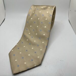 FAÇONNABLE Men's 100% Silk Necktie Luxury Gold / Blue / Yellow 3-3/4" x‎ 60"